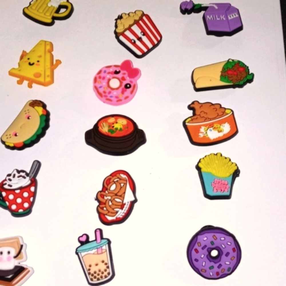 Food Style Shoe Charms 30 pcs